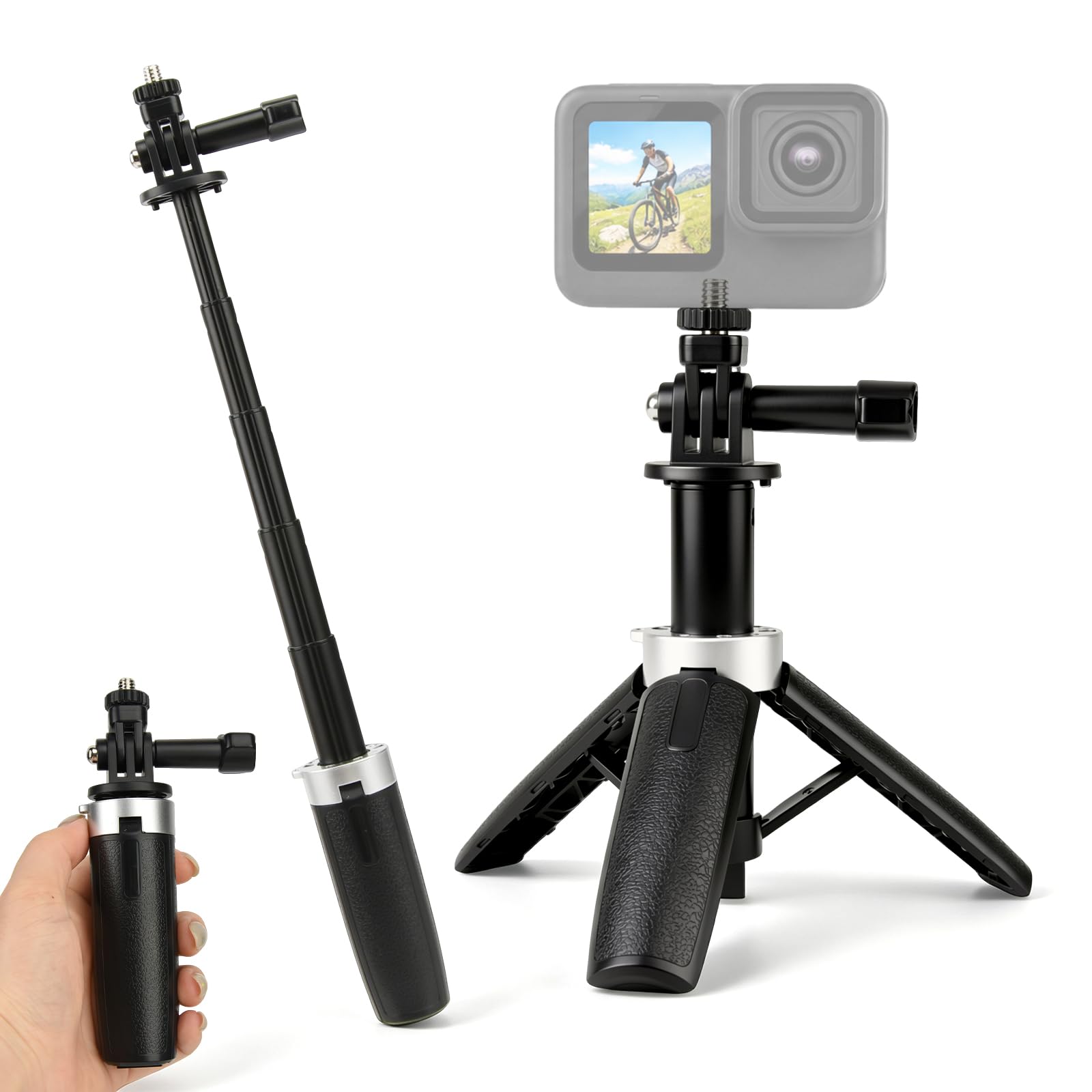 Gopro Action Camera Hero 13 Black - Mini Extendable Tripod Foldable Tripod Portable