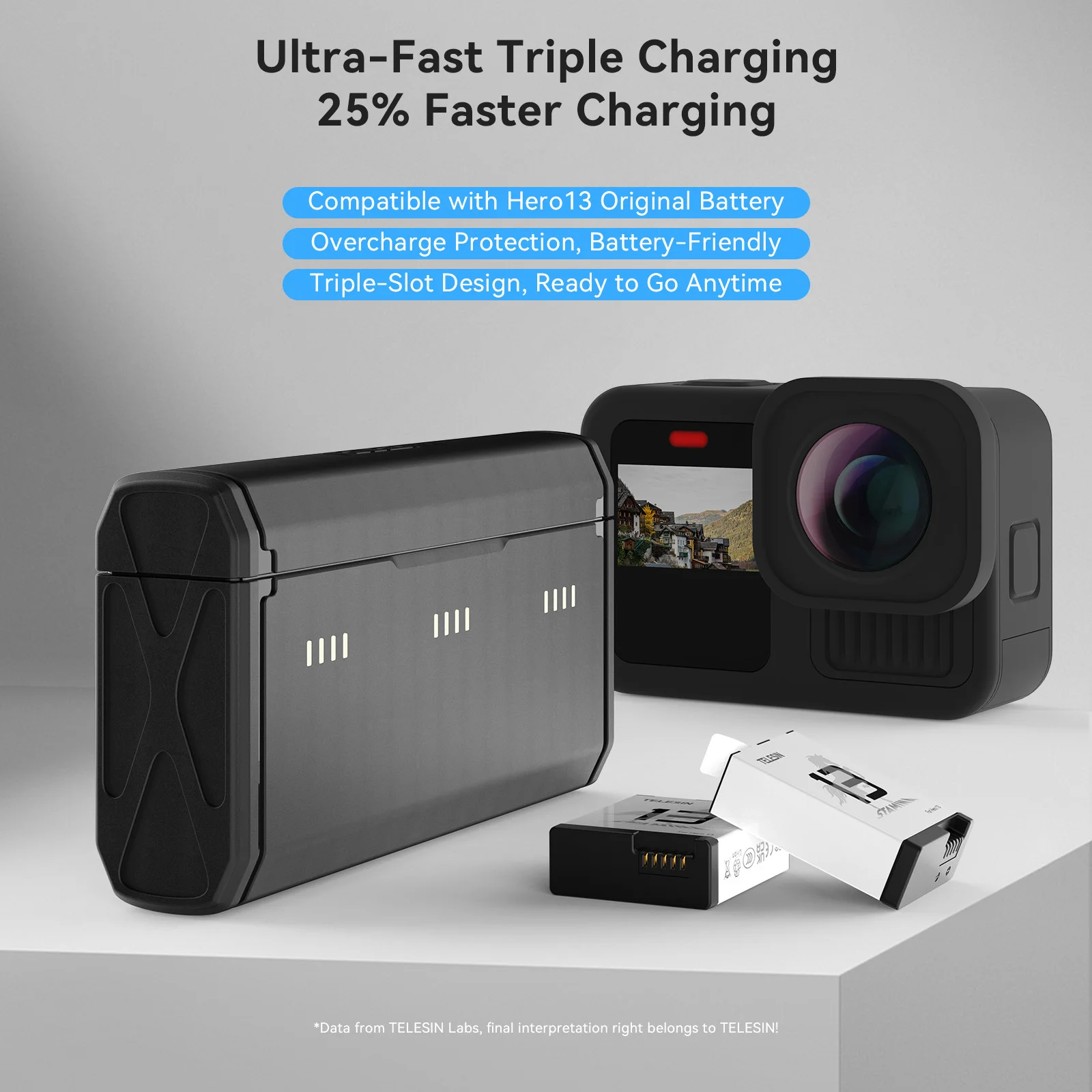 TELESIN Portable Fast Charging - Gopro Action Camera Hero 13 Black 评论和价格