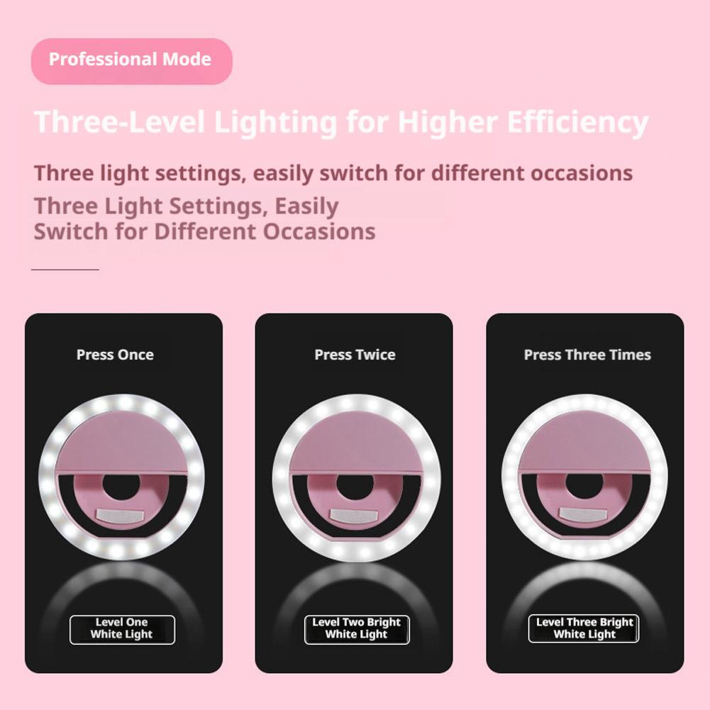 Clip On Selfie Ring Light Rech - Photography Lighting Continuous 评论和价格
