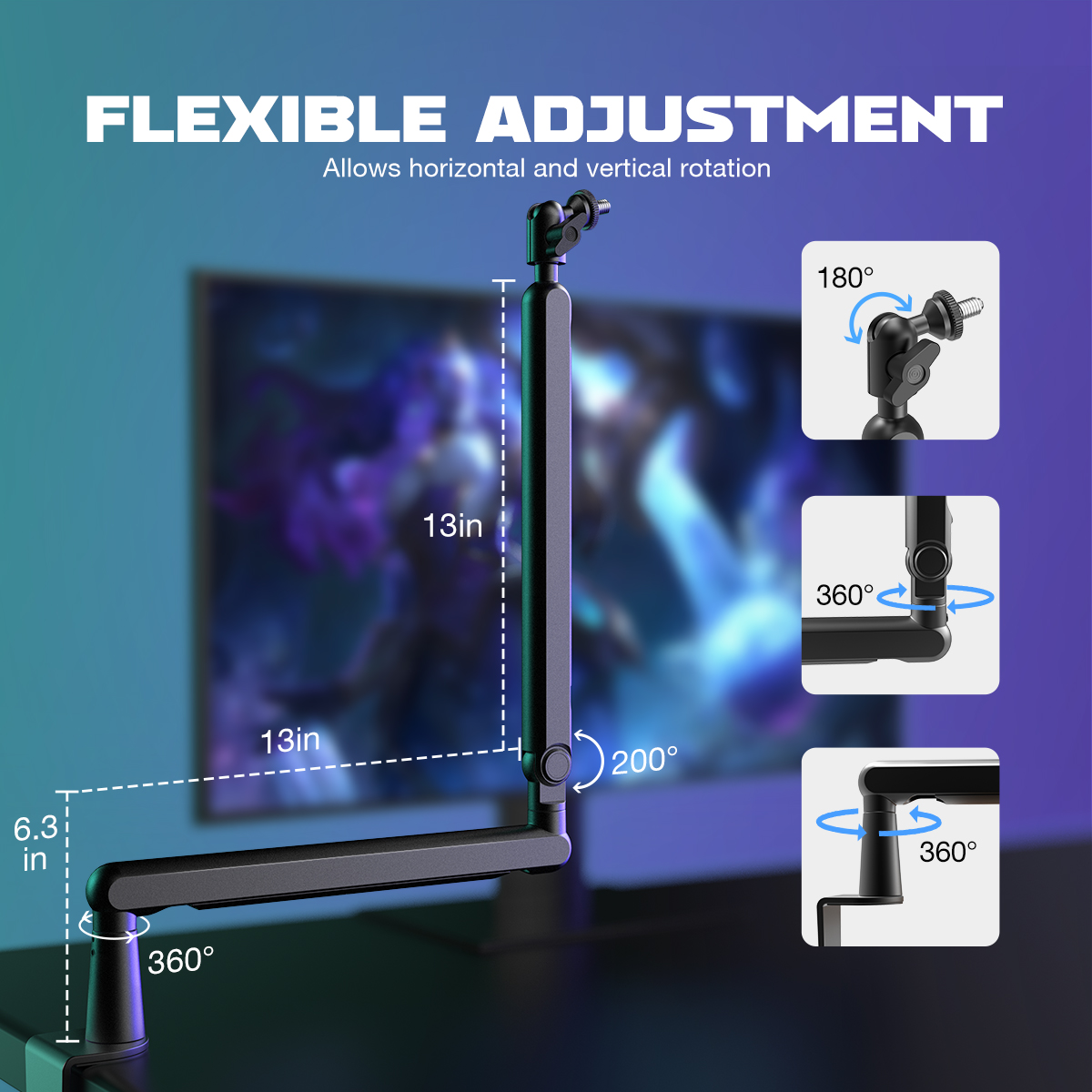 FIFINE Ampligame Microphone Bo - Boom Arm Stand 评论和价格