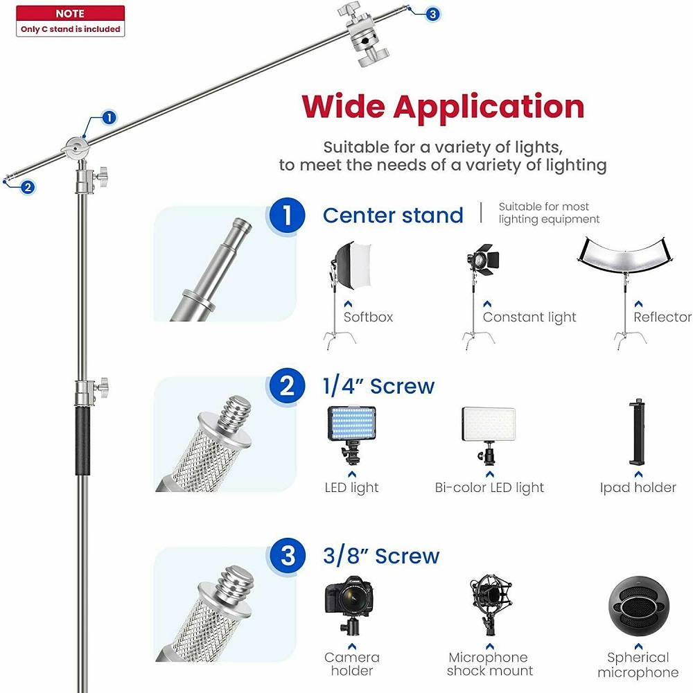 Selens 300cm C-Stand Stainless - Photography Video Lighting Kit 评论和价格