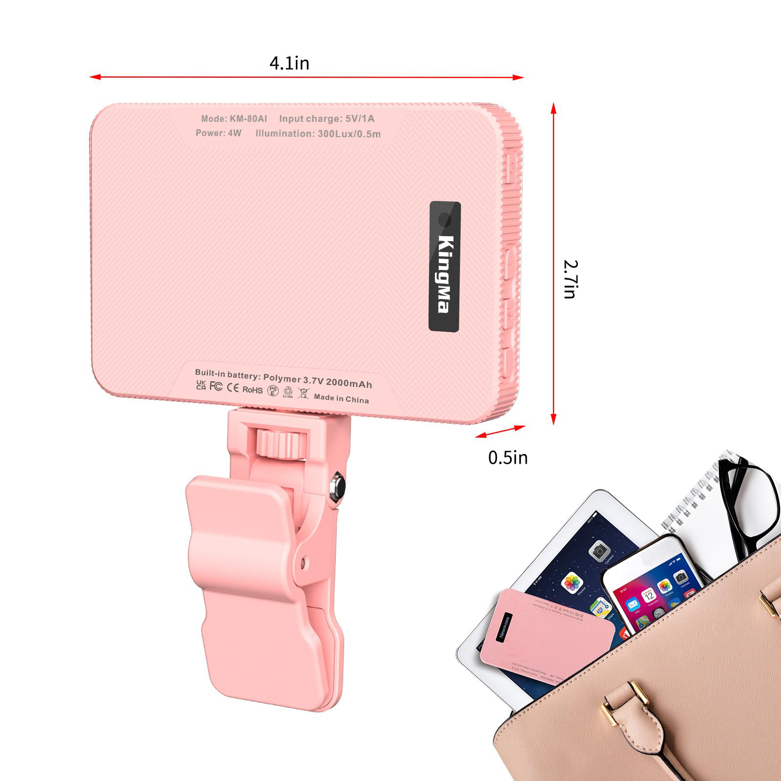King Ma Pink Rechargeable Self - Photography Lighting Product 评论和价格