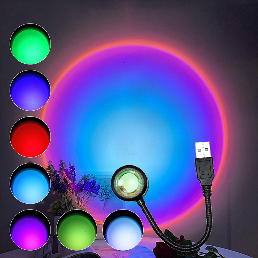 USB LED Sunset Lamp Projector  - Photography Lighting Wall 评论和价格