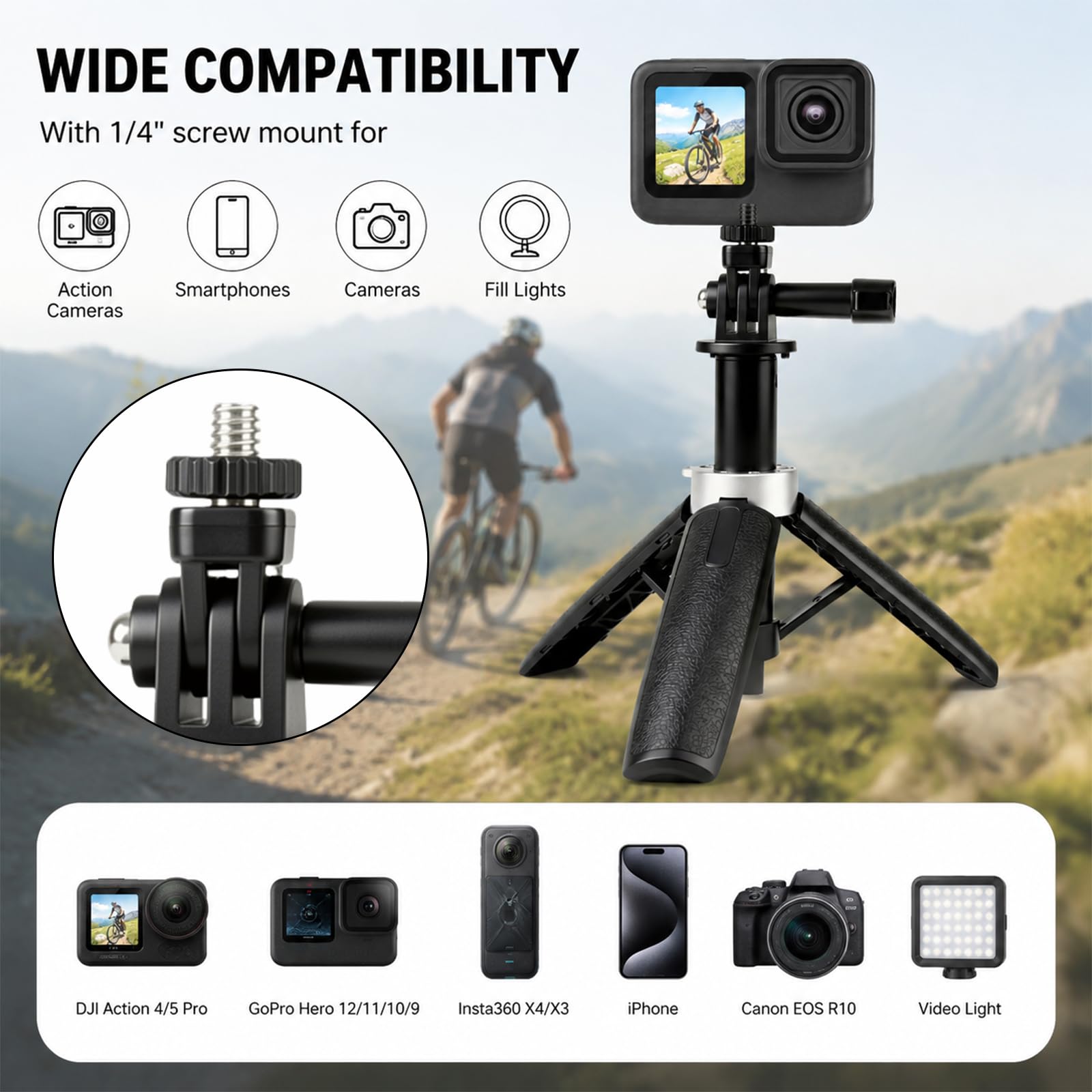 Mini Extendable Tripod Foldabl - Gopro Action Camera Hero 13 Black 评论和价格