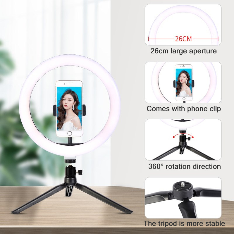 26cm 10 inch Led Ring Selfie L - Photography Video Lighting Kit 评论和价格