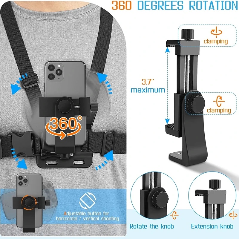 Phone Chest Strap Mount Belt f - Gopro Action Camera Hero 13 Black 评论和价格